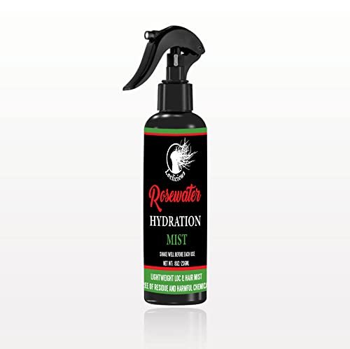 LOCLICIOUS Hydrating Rose Water for Hair Mist Loc Spray – Moisturizer for Healthy Hair, Nourishes All Types of Locs, Two Strands, Dreadlocks & Braids, Infused with Aloe, Oil, Rosewater & Glycerin Spray 8oz Avelisse