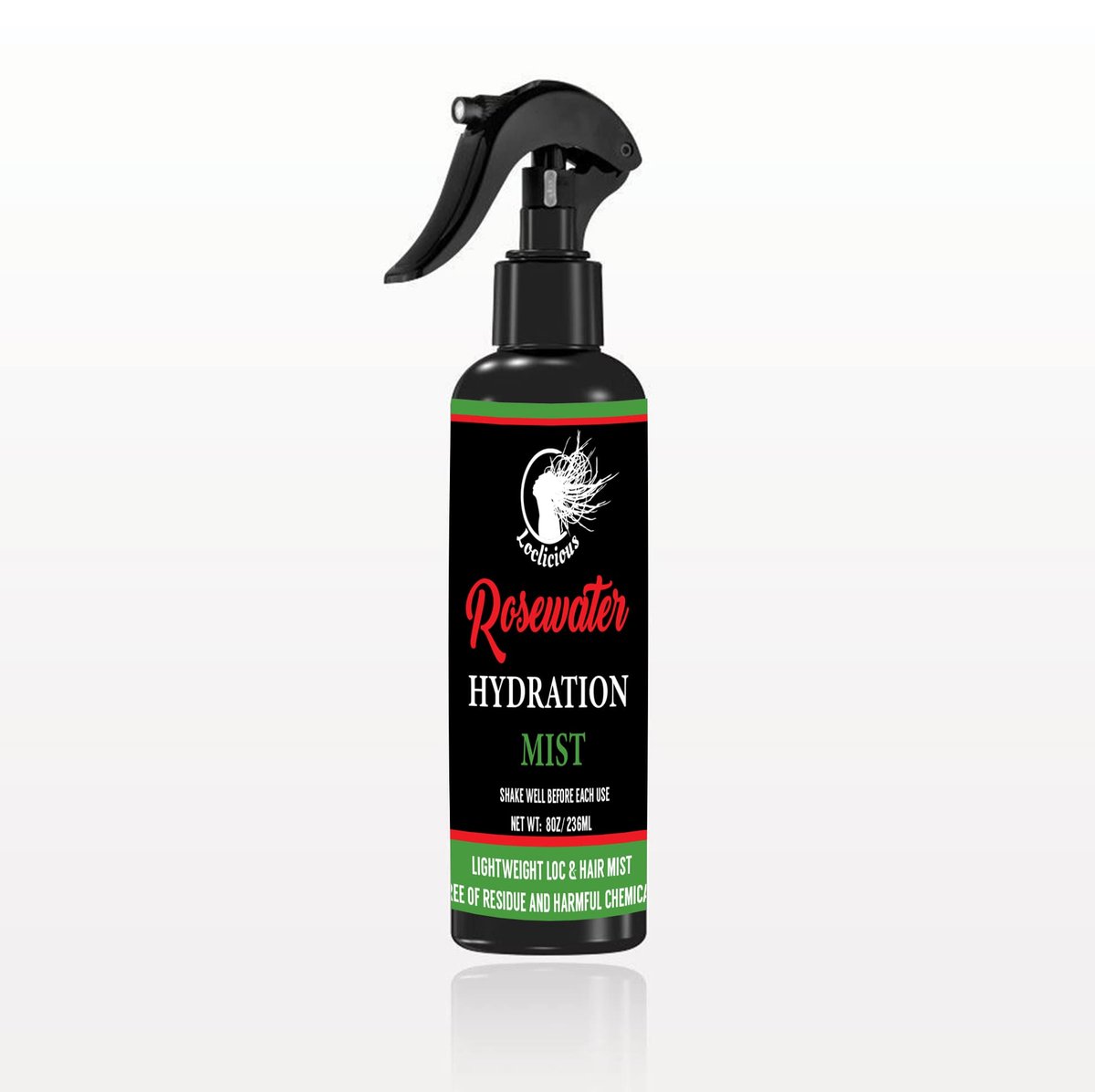 LOCLICIOUS Hydrating Rose Water for Hair Mist Loc Spray – Moisturizer for Healthy Hair, Nourishes All Types of Locs, Two Strands, Dreadlocks & Braids, Infused with Aloe, Oil, Rosewater & Glycerin Spray 8oz Avelisse