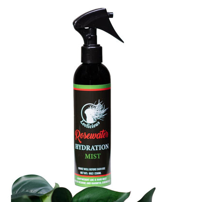 LOCLICIOUS Hydrating Rose Water for Hair Mist Loc Spray – Moisturizer for Healthy Hair, Nourishes All Types of Locs, Two Strands, Dreadlocks & Braids, Infused with Aloe, Oil, Rosewater & Glycerin Spray 8oz Avelisse