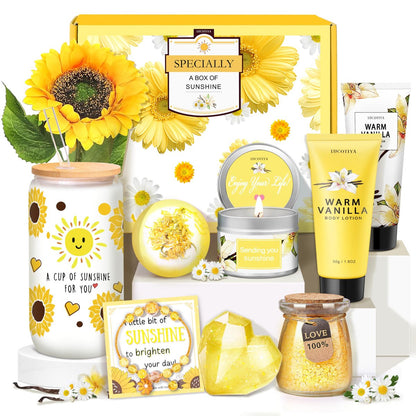 LUCOTIYA Warm Vanilla Self Care Set – 10 Piece Bath and Body Gift for Women, Mom, Wife, Bestie – Christmas Birthday Gift Avelisse