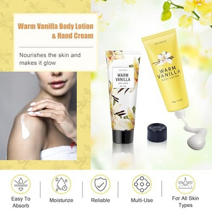 LUCOTIYA Warm Vanilla Self Care Set – 10 Piece Bath and Body Gift for Women, Mom, Wife, Bestie – Christmas Birthday Gift Avelisse