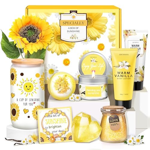 LUCOTIYA Warm Vanilla Self Care Set – 10 Piece Bath and Body Gift for Women, Mom, Wife, Bestie – Christmas Birthday Gift Avelisse