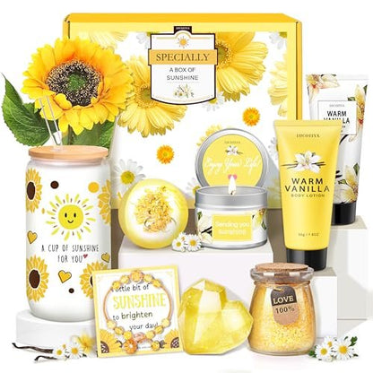 LUCOTIYA Warm Vanilla Self Care Set – 10 Piece Bath and Body Gift for Women, Mom, Wife, Bestie – Christmas Birthday Gift Avelisse