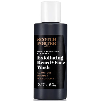 Scotch Porter Exfoliating Beard Wash & Face Cleanser for Men - Travel Friendly, Non-Toxic, Vegan 2.17 oz Avelisse
