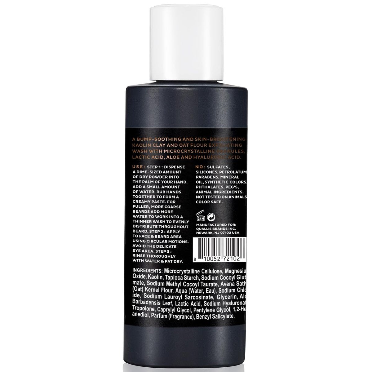 Scotch Porter Exfoliating Beard Wash & Face Cleanser for Men - Travel Friendly, Non-Toxic, Vegan 2.17 oz Avelisse
