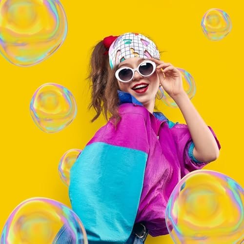4 Pack 80s 90s Neon Headbands - Retro Vintage Fashion Sweatbands for Women Men, Athletic Elastic Hairband for Hip Hop Party, Hiking, Cycling, Running - görsel 11
