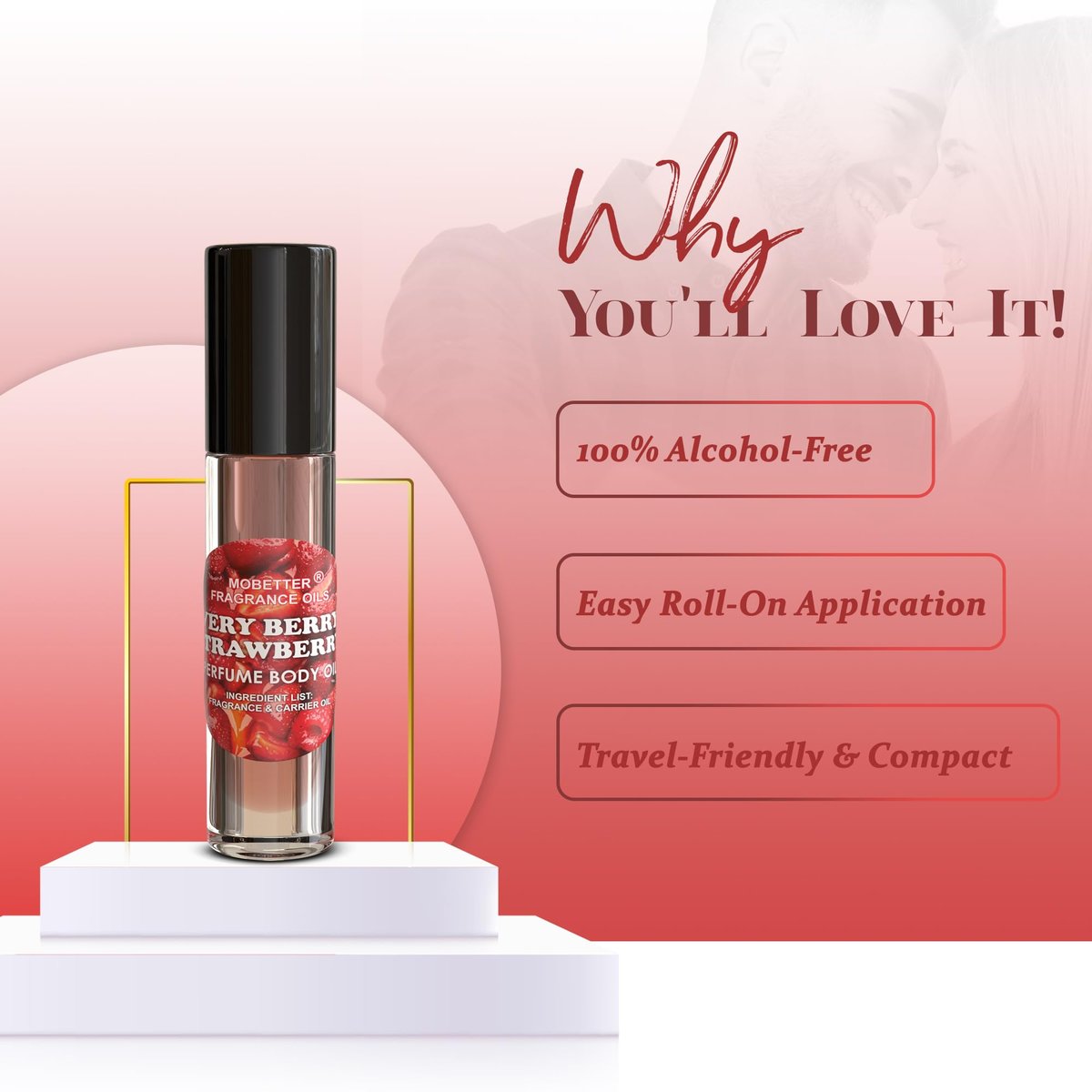 Very Berry Strawberry Perfume Body Oil - MOBETTER FRAGRANCE OILS, 0.33 Fl Oz Avelisse
