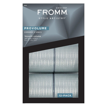 Fromm ProVolume Self-Grip Ceramic Ionic Thermal Hair Rollers – Set of 12 (Six 2" & Six 2.5") for Volume, Soft Waves & Curtain Bangs Avelisse