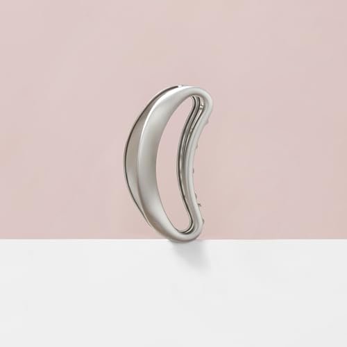 The Hair Edit Sculpted Silver Claw Clip – Large Metal Matte Silver Hair Clip for Women, Strong Hold for Updos & Half Up Styles Avelisse