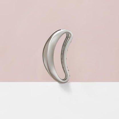 The Hair Edit Sculpted Silver Claw Clip – Large Metal Matte Silver Hair Clip for Women, Strong Hold for Updos & Half Up Styles Avelisse
