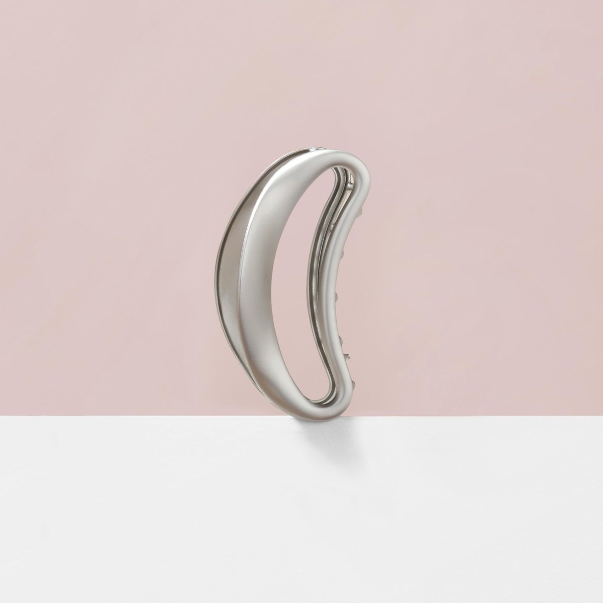 The Hair Edit Sculpted Silver Claw Clip – Large Metal Matte Silver Hair Clip for Women, Strong Hold for Updos & Half Up Styles Avelisse