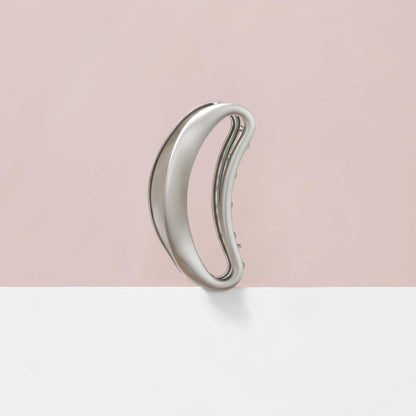 The Hair Edit Sculpted Silver Claw Clip – Large Metal Matte Silver Hair Clip for Women, Strong Hold for Updos & Half Up Styles Avelisse
