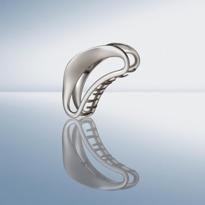 The Hair Edit Sculpted Silver Claw Clip – Large Metal Matte Silver Hair Clip for Women, Strong Hold for Updos & Half Up Styles Avelisse
