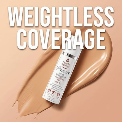 Healthy Skin Lab Protect Tinted Moisturizer SPF 50 – Sheer Universal Tint, Lightweight Mineral Sunscreen with Hyaluronic Acid, Broad Spectrum SPF 50, Dermatologist Tested, 1.8 oz Avelisse