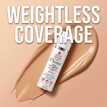 Healthy Skin Lab Protect Tinted Moisturizer SPF 50 – Sheer Universal Tint, Lightweight Mineral Sunscreen with Hyaluronic Acid, Broad Spectrum SPF 50, Dermatologist Tested, 1.8 oz Avelisse