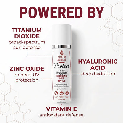 Healthy Skin Lab Protect Tinted Moisturizer SPF 50 – Sheer Universal Tint, Lightweight Mineral Sunscreen with Hyaluronic Acid, Broad Spectrum SPF 50, Dermatologist Tested, 1.8 oz Avelisse