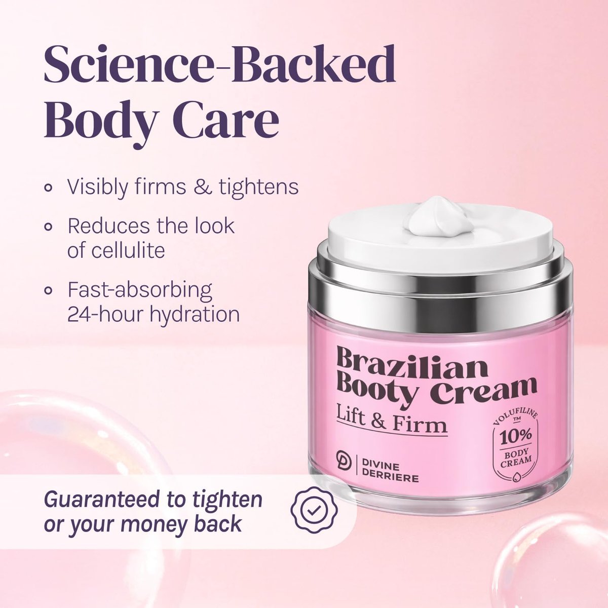 Divine Derriere Brazilian Body Butter Cream - Lift and Firm Body Cream with Volufiline for a Lifted, Firm-Looking Derriere, 1.7 oz Avelisse
