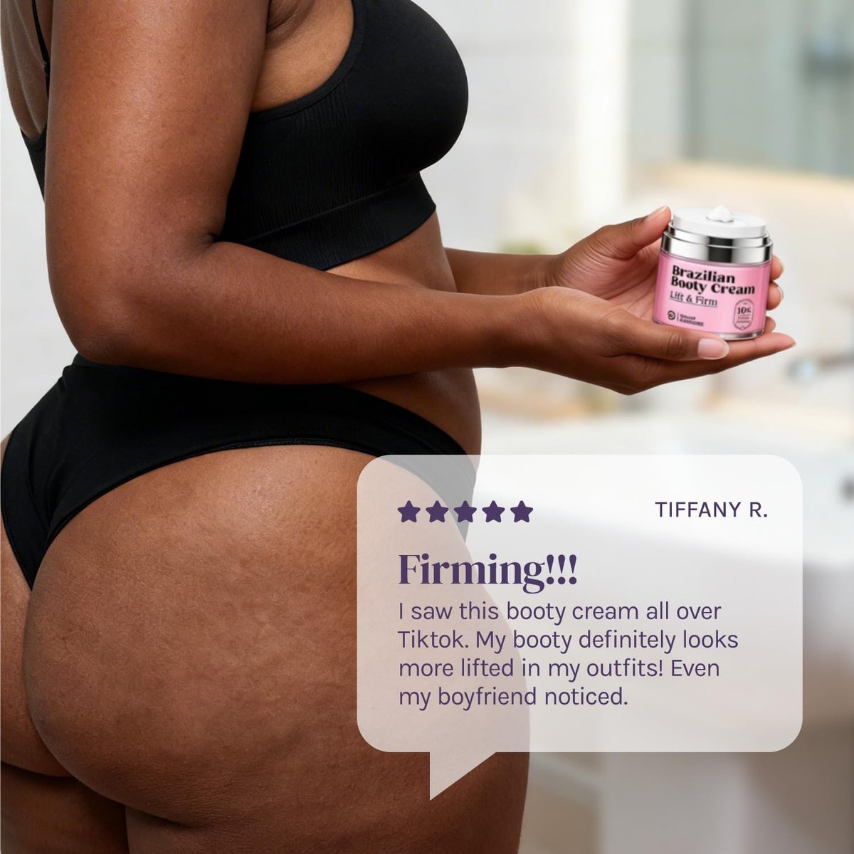 Divine Derriere Brazilian Body Butter Cream - Lift and Firm Body Cream with Volufiline for a Lifted, Firm-Looking Derriere, 1.7 oz Avelisse