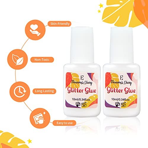 Body Glue for Glitter Tattoos – Eleanore's Diary 10ml*2 Art Glitter Glue, Odourless & Non-Toxic, Ideal for Skin Chunky Makeup, Beach Parties, Music Festivals, Carnival, Cosplay, Summer Holidays, Gemstones - görsel 4