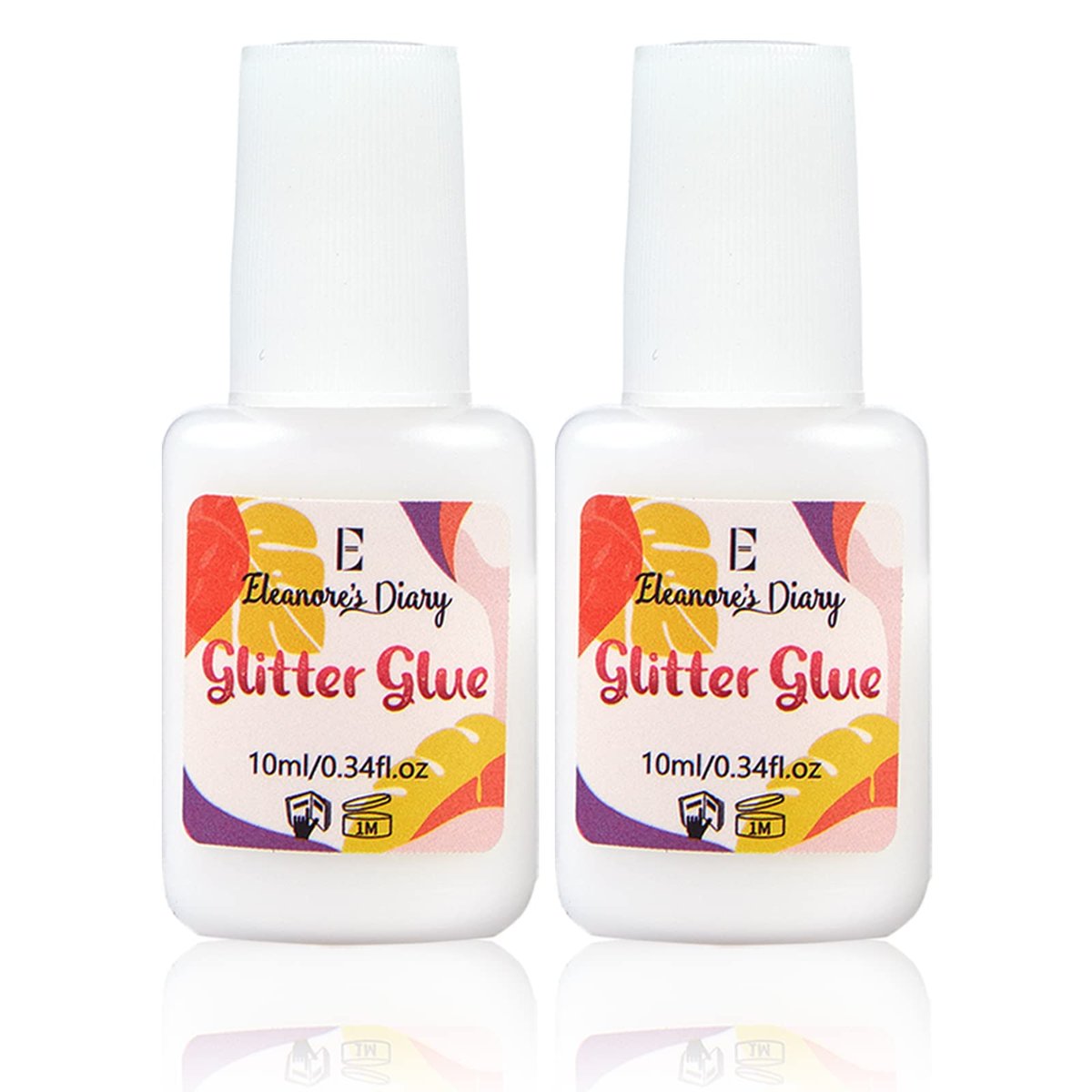 Body Glue for Glitter Tattoos – Eleanore's Diary 10ml*2 Art Glitter Glue, Odourless & Non-Toxic, Ideal for Skin Chunky Makeup, Beach Parties, Music Festivals, Carnival, Cosplay, Summer Holidays, Gemstones - görsel 1
