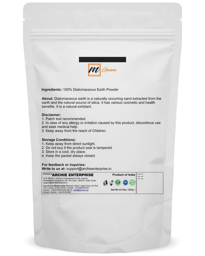 mGanna 100% Natural Diatomaceous Earth Powder for Skin Exfoliation & Cosmetic Formulations (0.5 LBS / 227 GMS) Avelisse