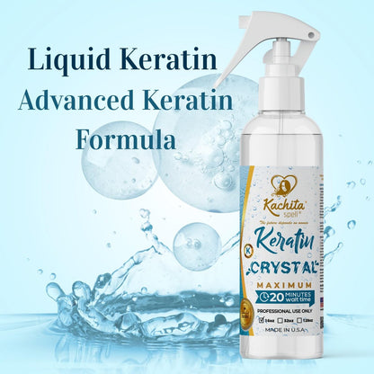 Kachita Spell Keratin Crystal Maximum 20-Minute Express Keratin Hair Straightening Treatment Spray - Long Lasting Blowouts, Home & Professional Use, 16 fl oz Avelisse