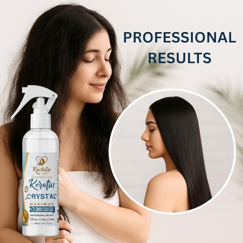 Kachita Spell Keratin Crystal Maximum 20-Minute Express Keratin Hair Straightening Treatment Spray - Long Lasting Blowouts, Home & Professional Use, 16 fl oz Avelisse