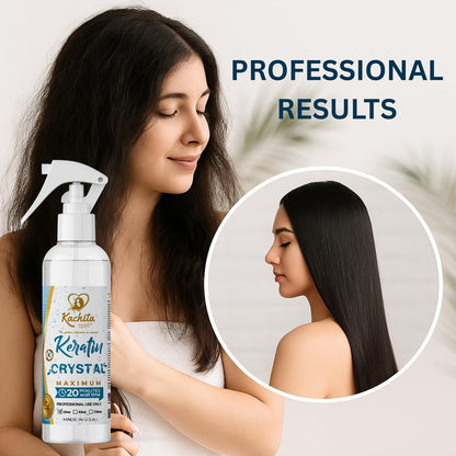 Kachita Spell Keratin Crystal Maximum 20-Minute Express Keratin Hair Straightening Treatment Spray - Long Lasting Blowouts, Home & Professional Use, 16 fl oz Avelisse
