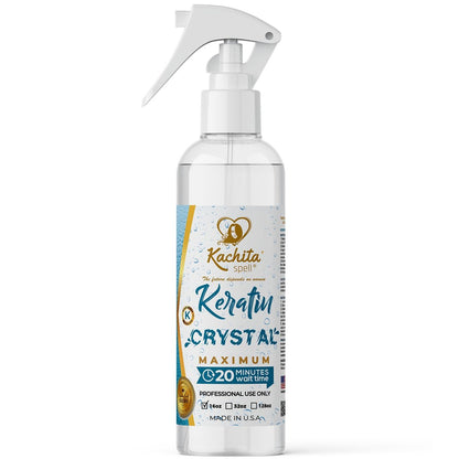Kachita Spell Keratin Crystal Maximum 20-Minute Express Keratin Hair Straightening Treatment Spray - Long Lasting Blowouts, Home & Professional Use, 16 fl oz Avelisse