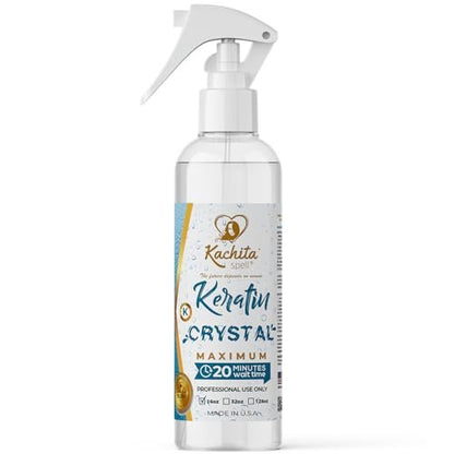 Kachita Spell Keratin Crystal Maximum 20-Minute Express Keratin Hair Straightening Treatment Spray - Long Lasting Blowouts, Home & Professional Use, 16 fl oz Avelisse