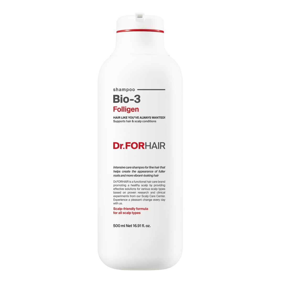 Dr.FORHAIR Folligen Bio-3 Shampoo - Korean Hair Care Clarifying, Volumizing & Root Boost for Hair Thickening & Fuller Looking, 16.91 fl oz Avelisse