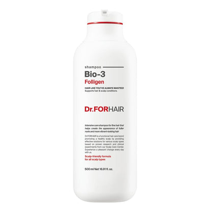 Dr.FORHAIR Folligen Bio-3 Shampoo - Korean Hair Care Clarifying, Volumizing & Root Boost for Hair Thickening & Fuller Looking, 16.91 fl oz Avelisse