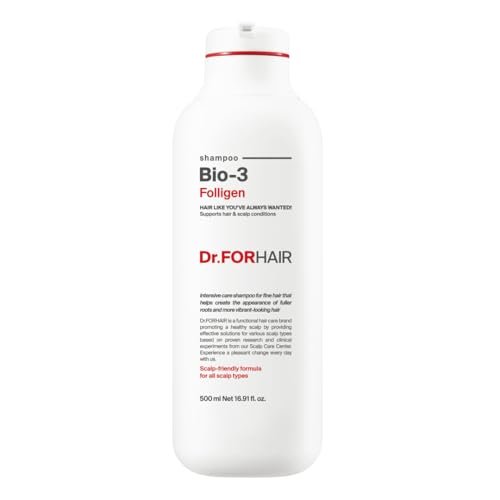 Dr.FORHAIR Folligen Bio-3 Shampoo - Korean Hair Care Clarifying, Volumizing & Root Boost for Hair Thickening & Fuller Looking, 16.91 fl oz Avelisse