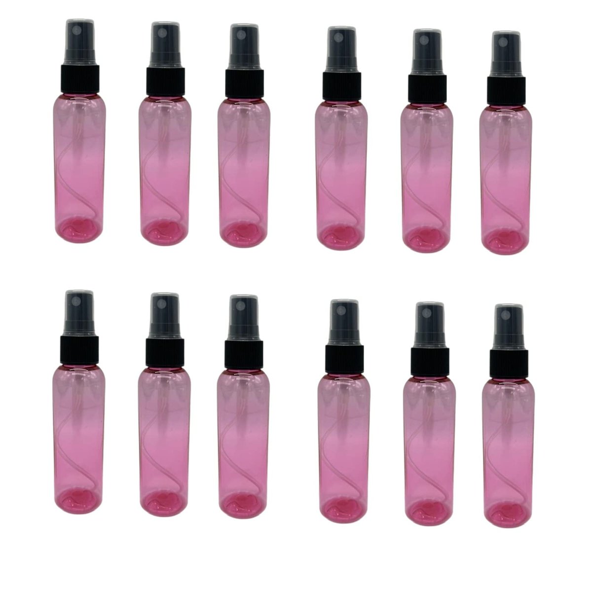 Natural Farms 2 oz Pink Cosmo Empty Spray Bottles - 12 Pack Refillable Fine Mist Sprayers, BPA-Free Plastic, Black Sprayer & Dust Cap - Made in USA - görsel 2