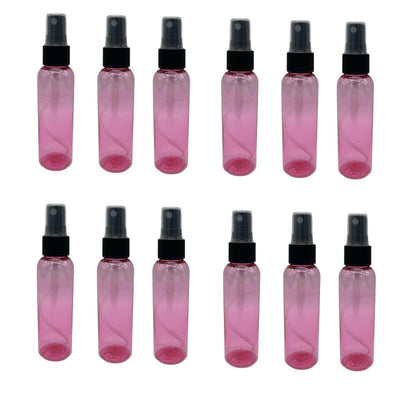 Natural Farms 2 oz Pink Cosmo Empty Spray Bottles - 12 Pack Refillable Fine Mist Sprayers, BPA-Free Plastic, Black Sprayer & Dust Cap - Made in USA