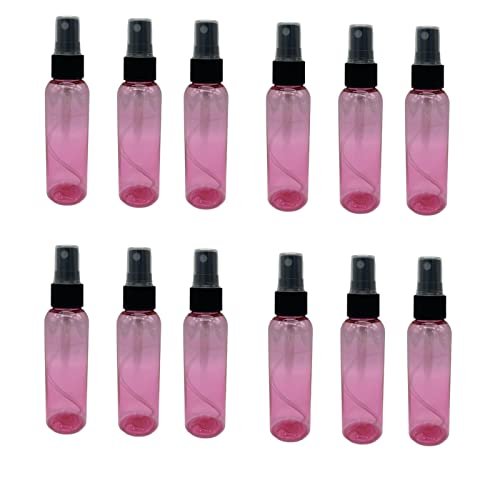 Natural Farms 2 oz Pink Cosmo Empty Spray Bottles - 12 Pack Refillable Fine Mist Sprayers, BPA-Free Plastic, Black Sprayer & Dust Cap - Made in USA - görsel 1
