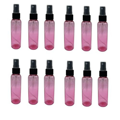 Natural Farms 2 oz Pink Cosmo Empty Spray Bottles - 12 Pack Refillable Fine Mist Sprayers, BPA-Free Plastic, Black Sprayer & Dust Cap - Made in USA