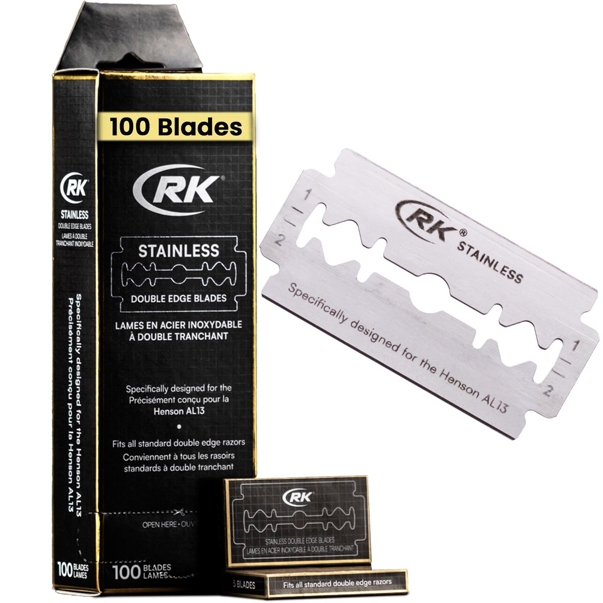 Henson AL13 Compatible Double Edge Razor Blades - 100 Pack - görsel 2