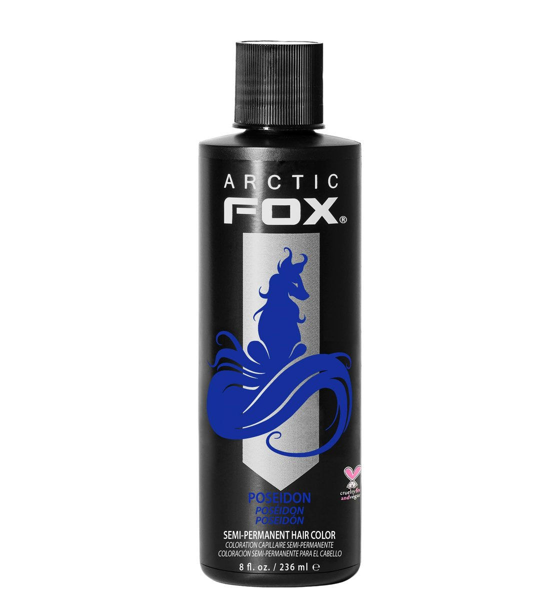 Arctic Fox Semi-Permanent Hair Dye – Poseidon (Vibrant Blue) – Vegan & Cruelty-Free, Ammonia-Free, Long-Lasting Color for All Hair Types, 8 fl oz Avelisse