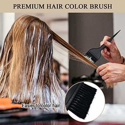 1st Choice Hair Dye Color Brush and Bowl Set – Professional Tint Comb Applicator for Hair Coloring (2 Brushes + Mixing Bowl), Black