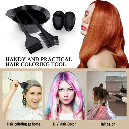 1st Choice Hair Dye Color Brush and Bowl Set – Professional Tint Comb Applicator for Hair Coloring (2 Brushes + Mixing Bowl), Black