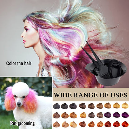 1st Choice Hair Dye Color Brush and Bowl Set – Professional Tint Comb Applicator for Hair Coloring (2 Brushes + Mixing Bowl), Black