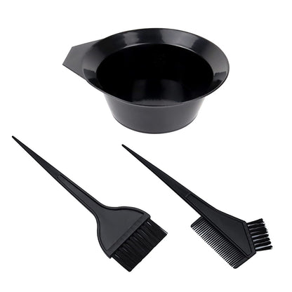 1st Choice Hair Dye Color Brush and Bowl Set – Professional Tint Comb Applicator for Hair Coloring (2 Brushes + Mixing Bowl), Black
