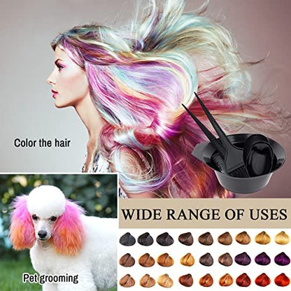 1st Choice Hair Dye Color Brush and Bowl Set – Professional Tint Comb Applicator for Hair Coloring (2 Brushes + Mixing Bowl), Black