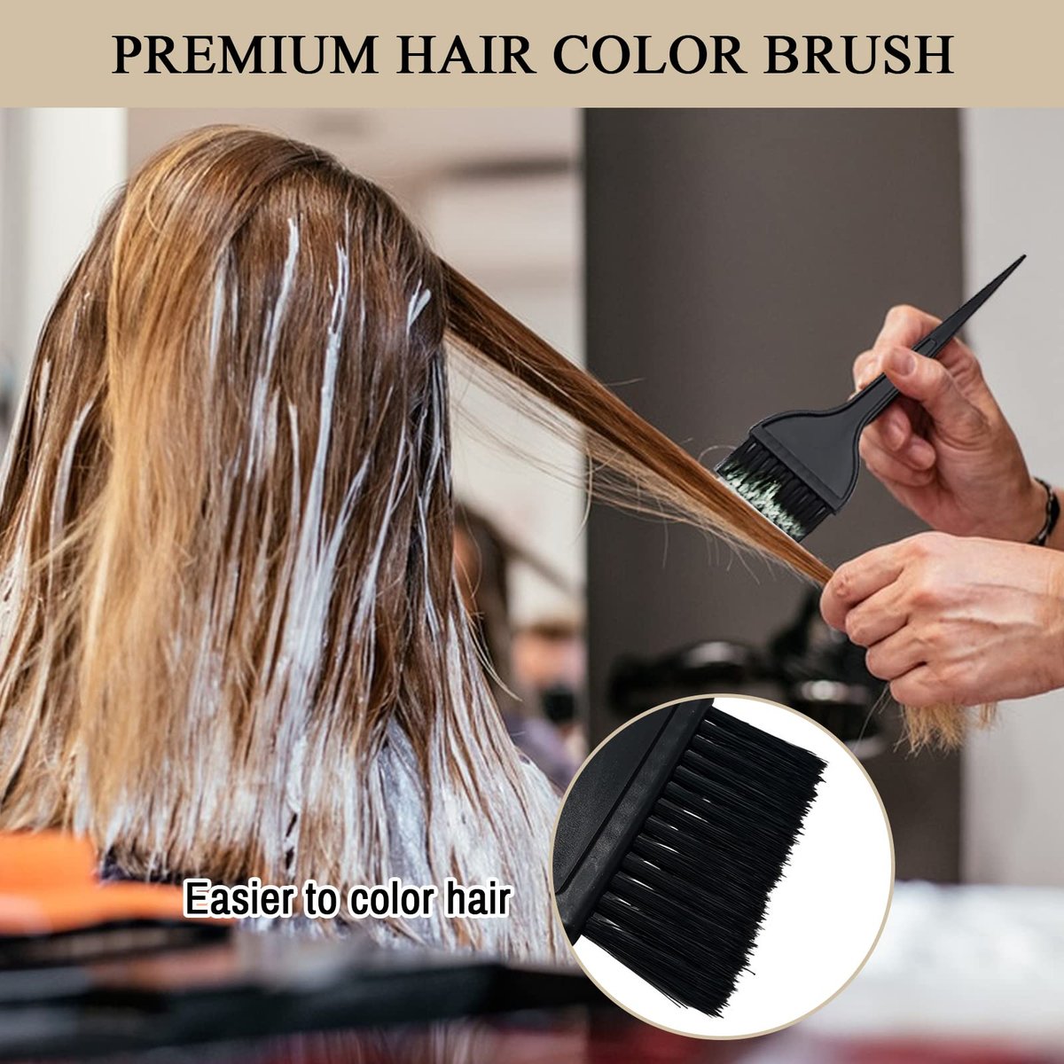 1st Choice Hair Dye Color Brush and Bowl Set – Professional Tint Comb Applicator for Hair Coloring (2 Brushes + Mixing Bowl), Black - görsel 8