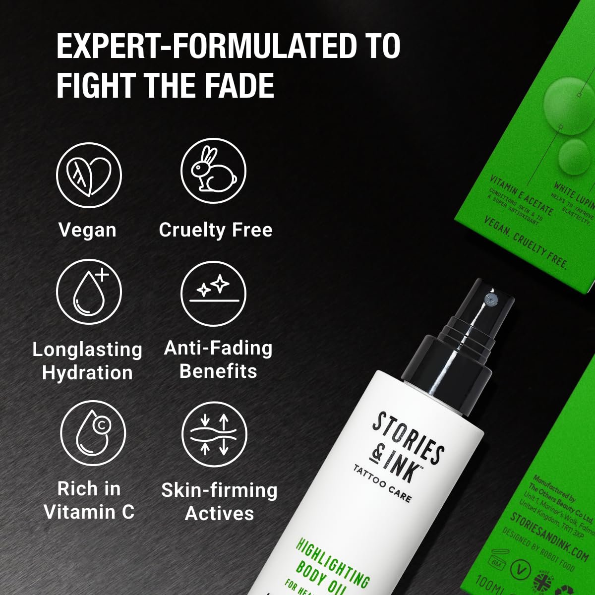 Stories & Ink Tattoo Care Highlighting Body Oil – Instant Glow for Healed Tattoos, Enhances Ink Vibrancy, Lightweight Non-Greasy Daily Hydration, 3.4 Fl Oz Avelisse