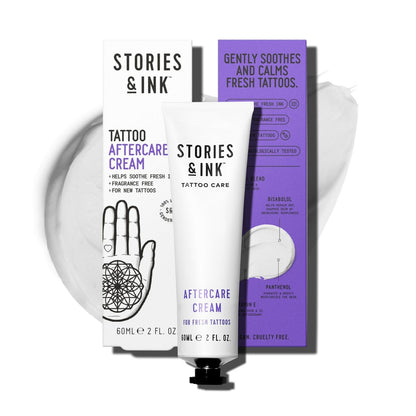 Stories & Ink Tattoo Care Aftercare Cream – Soothing Moisturizer for Fresh Tattoos, Ultra-Gentle Healing Balm, Fragrance-Free, 2 Fl Oz Avelisse