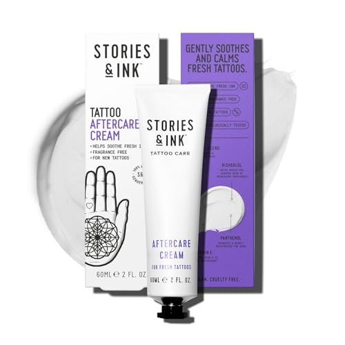 Stories & Ink Tattoo Care Aftercare Cream – Soothing Moisturizer for Fresh Tattoos, Ultra-Gentle Healing Balm, Fragrance-Free, 2 Fl Oz Avelisse