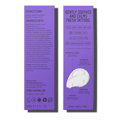 Stories & Ink Tattoo Care Aftercare Cream – Soothing Moisturizer for Fresh Tattoos, Ultra-Gentle Healing Balm, Fragrance-Free, 2 Fl Oz Avelisse