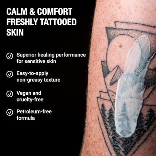 Stories & Ink Tattoo Care Aftercare Cream – Soothing Moisturizer for Fresh Tattoos, Ultra-Gentle Healing Balm, Fragrance-Free, 2 Fl Oz Avelisse
